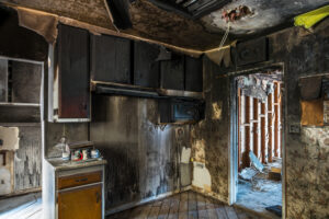 Interior,Of,A,Home,Damaged,By,Fire.Cleaning,Up,After,A,House,Fire.